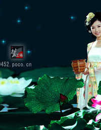 荷花古典美女