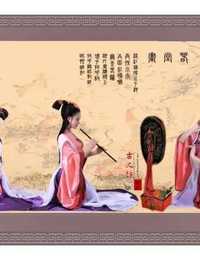 仕女夏荷图